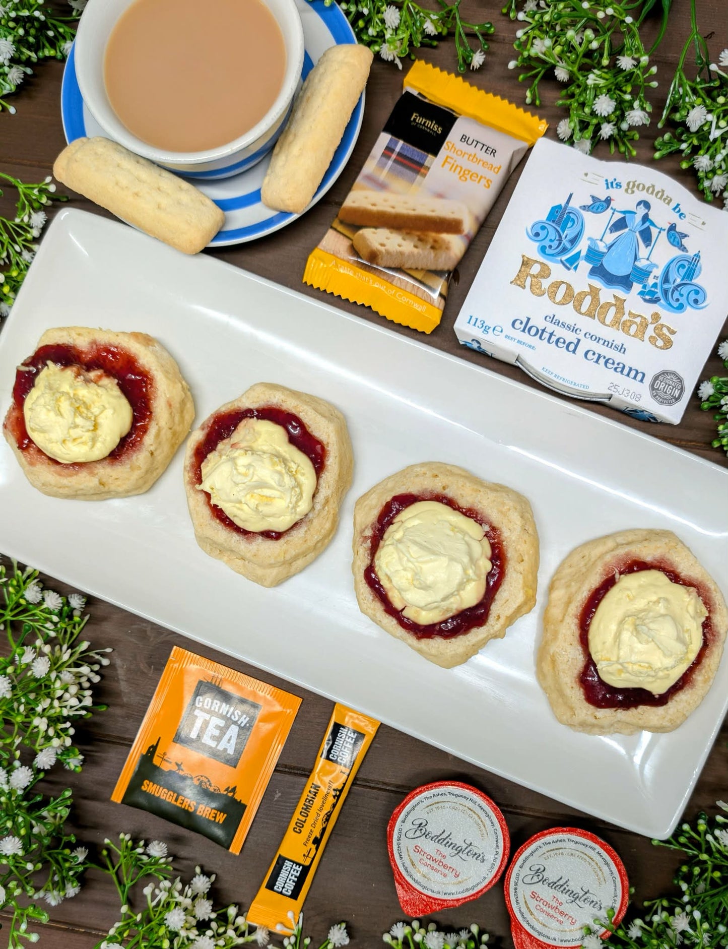 Cornish Cream Tea Hamper for Two  • FREE DELIVERY • Choose your delivery date