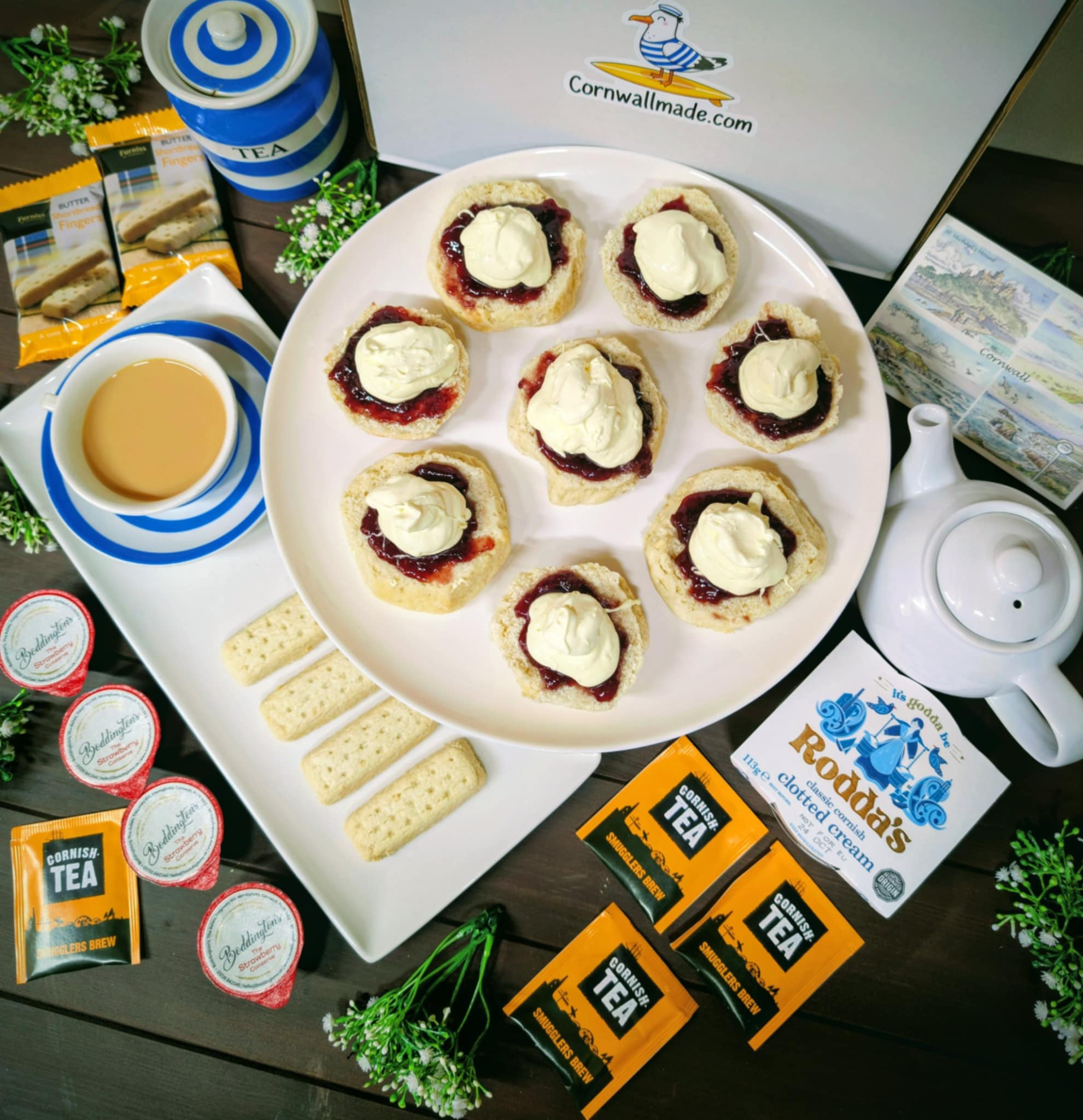 Cornish Cream Tea Hamper for four
