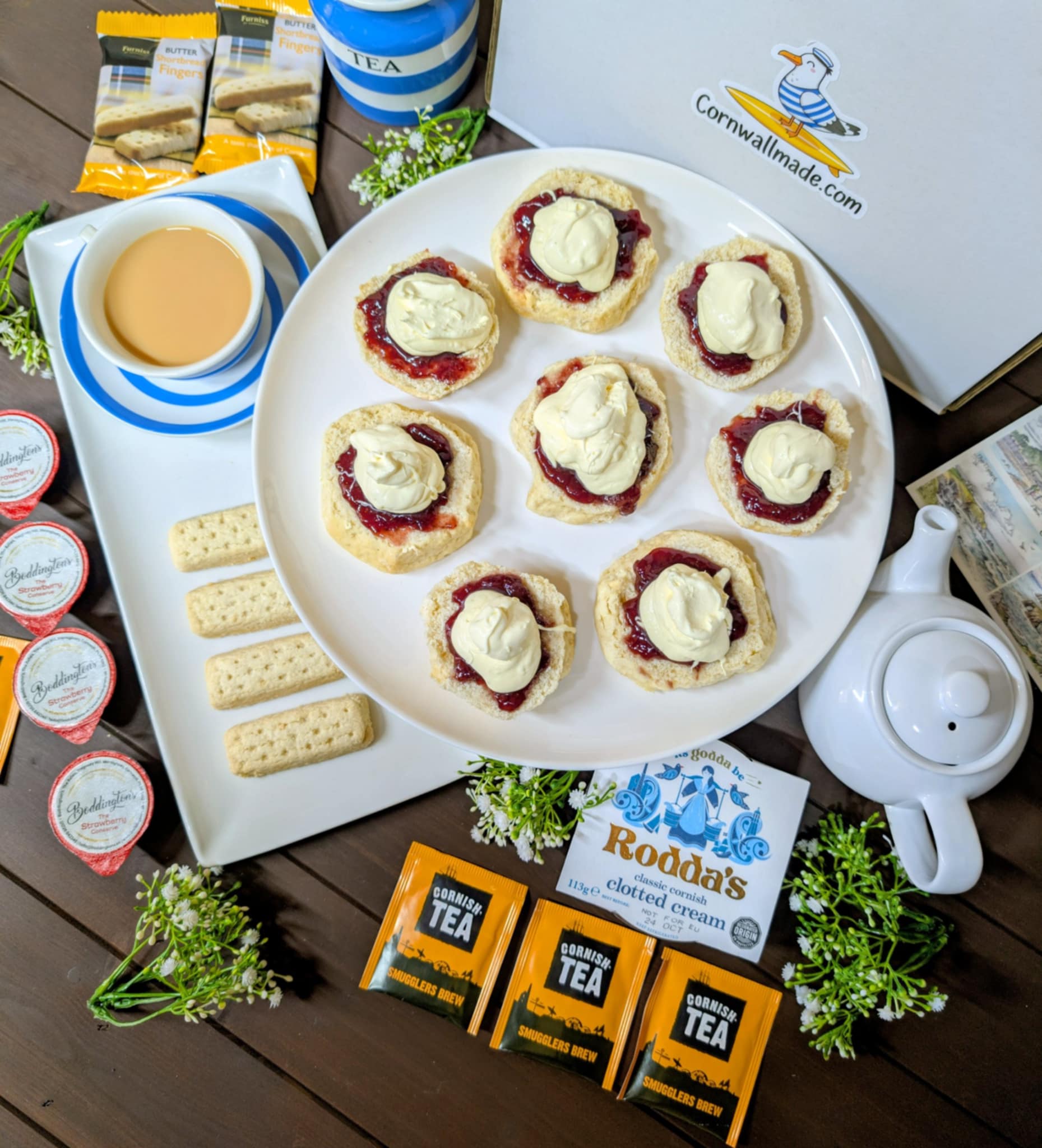 Cornish Cream Tea Hamper for four