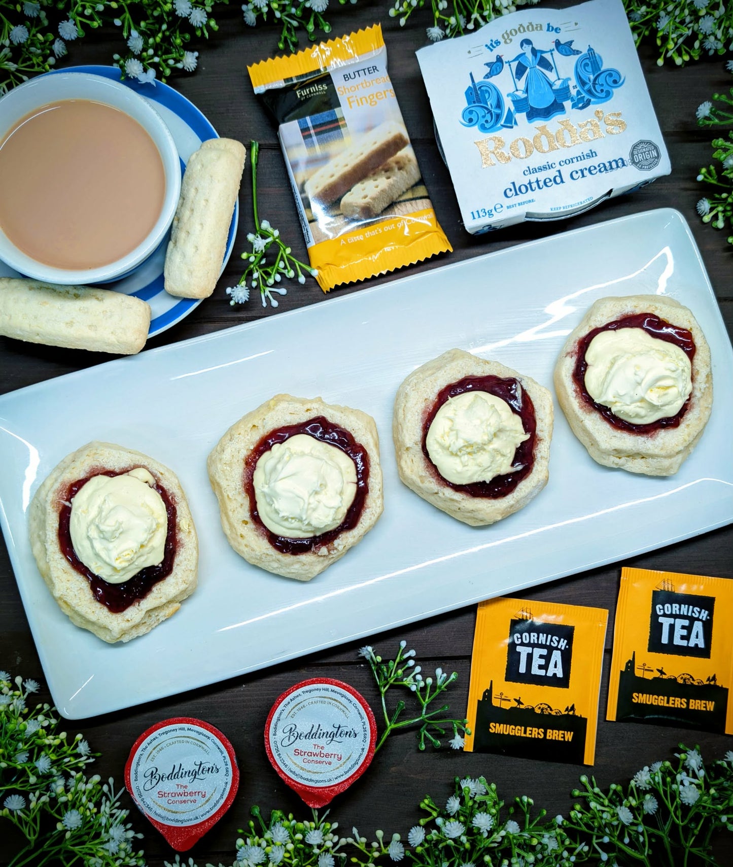 Cornish Cream Tea Hamper for Two  • FREE DELIVERY • Choose your delivery date