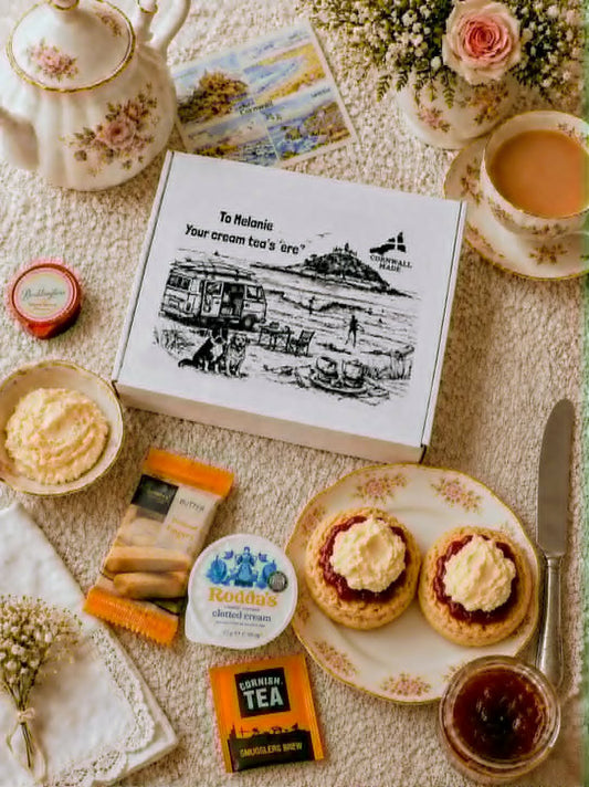 Cornish Cream Tea Hamper for One • FREE DELIVERY • Choose your delivery date