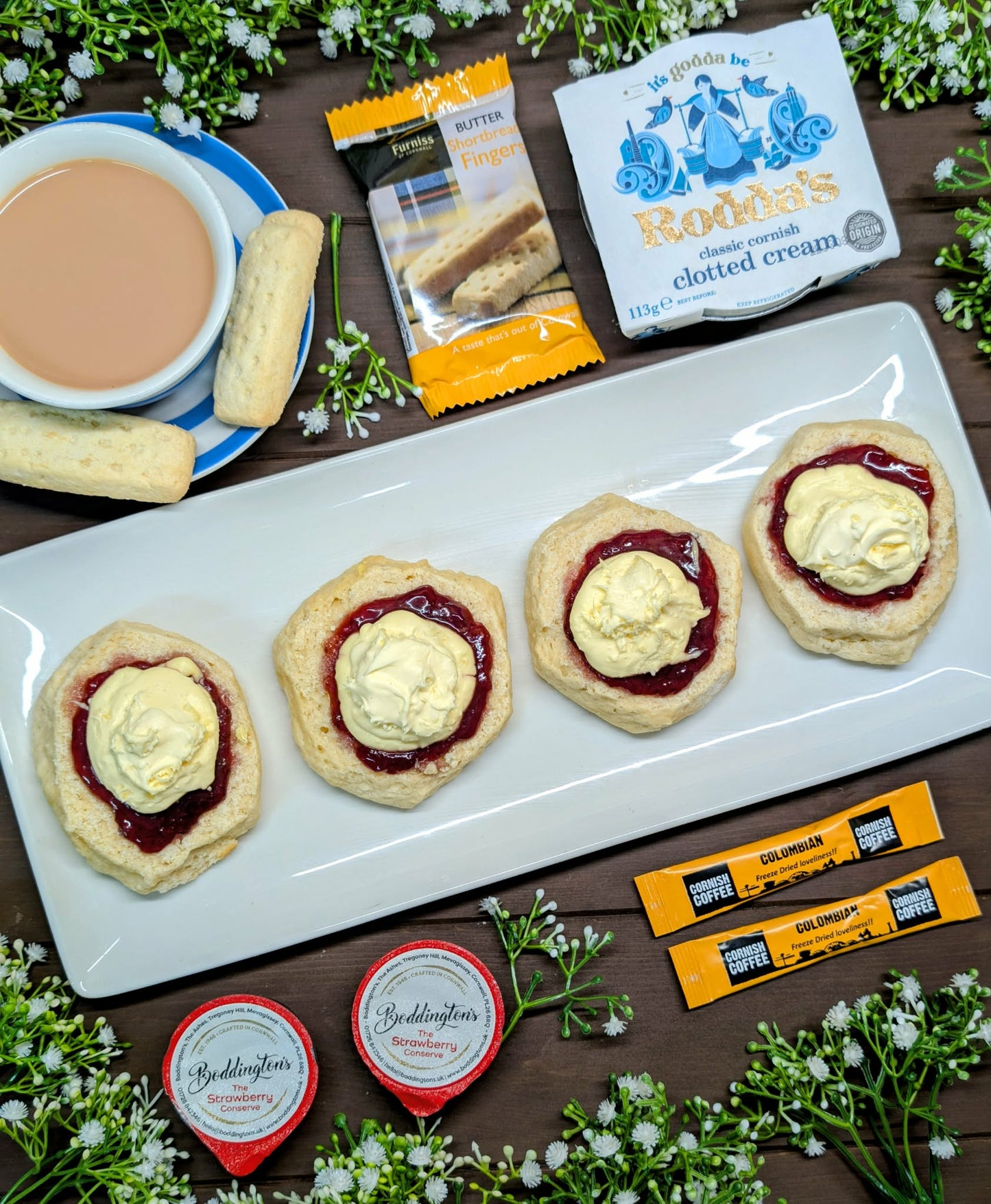 Cornish Cream Tea Hamper for Two  • FREE DELIVERY • Choose your delivery date