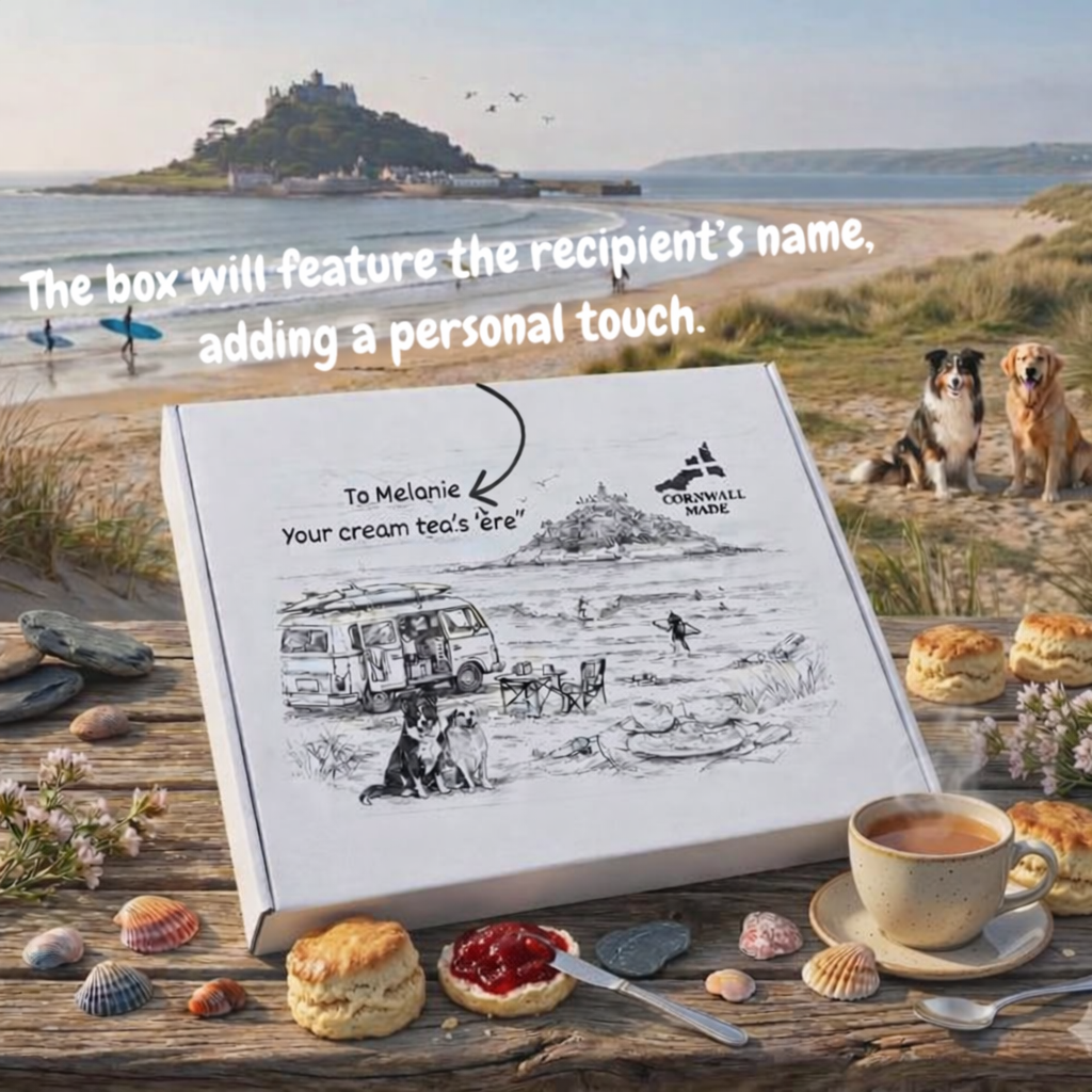 Cornish Cream Tea Hamper for One • FREE DELIVERY • Choose your delivery date