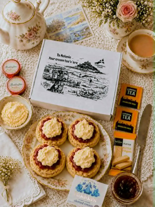 Cornish Cream Tea Hamper for Two  • FREE DELIVERY • Choose your delivery date