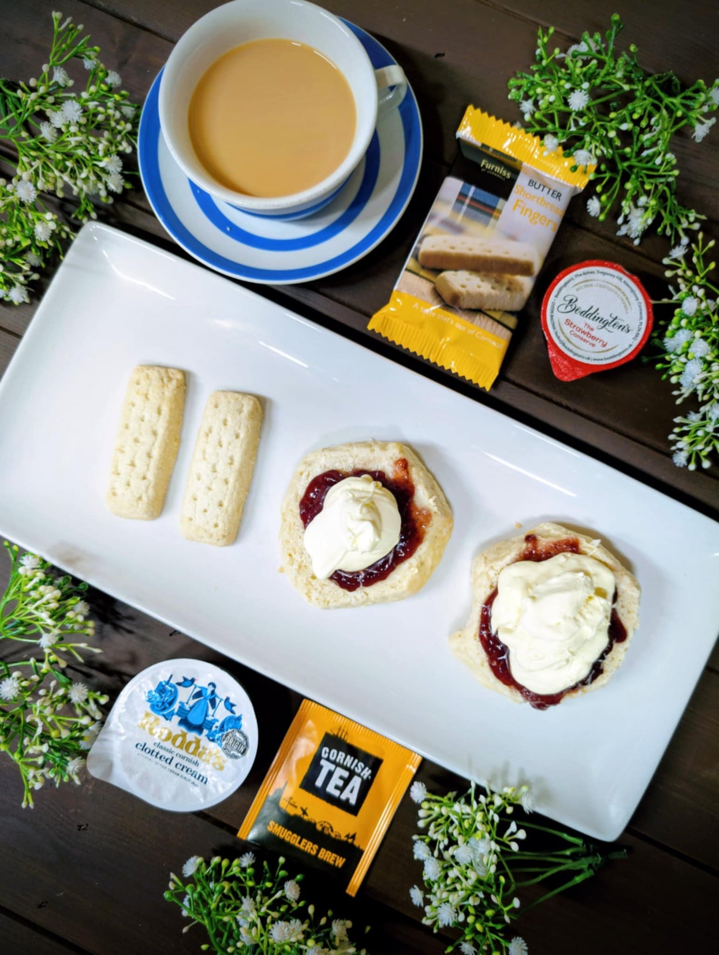 Cornish Cream Tea Hamper for One • FREE DELIVERY • Choose your delivery date